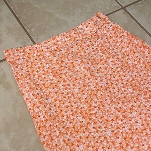 H&M Floral Midi Skirt in Orange and White